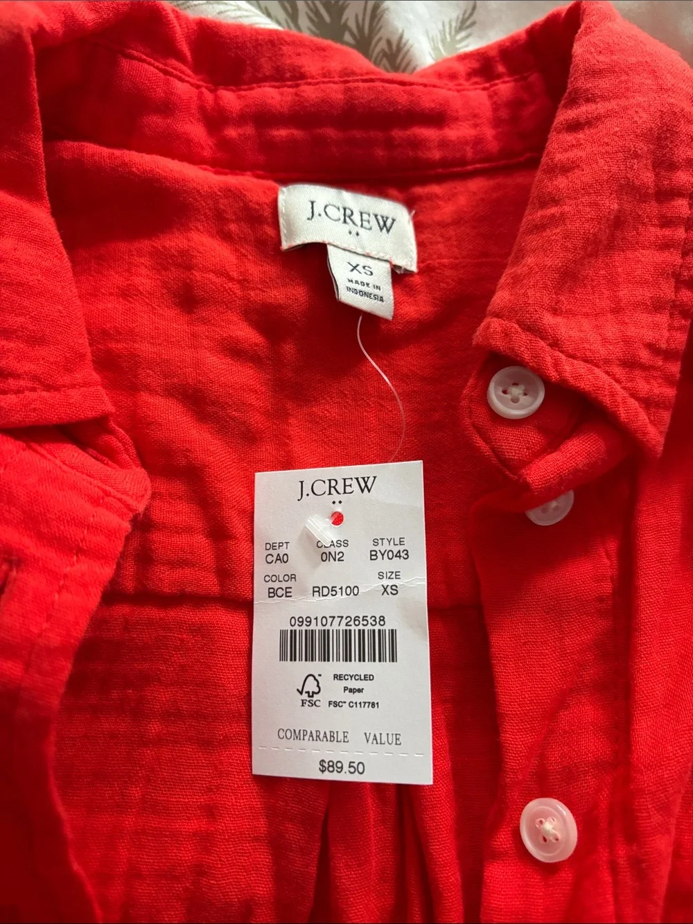 J Crew Cotton button-up